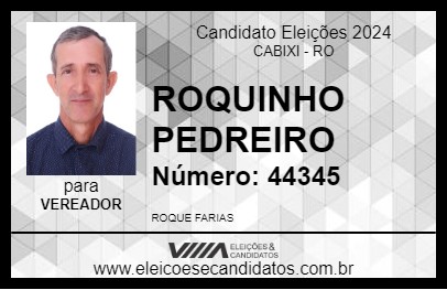 Candidato ROQUINHO PEDREIRO 2024 - CABIXI - Eleições