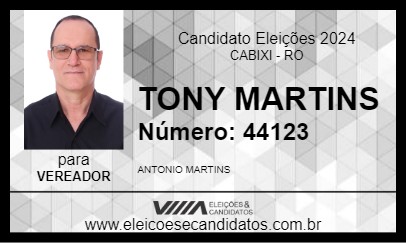 Candidato TONY MARTINS 2024 - CABIXI - Eleições