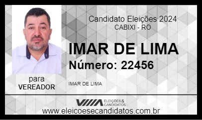 Candidato IMAR DE LIMA 2024 - CABIXI - Eleições