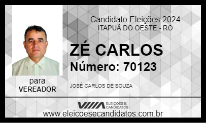 Candidato ZÉ CARLOS 2024 - ITAPUÃ DO OESTE - Eleições