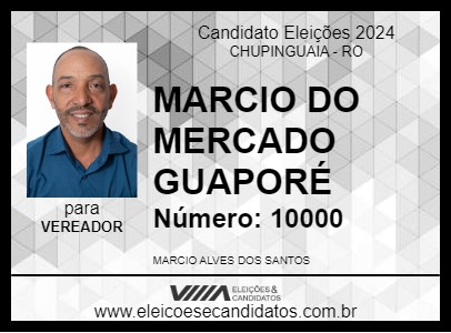 Candidato MARCIO DO MERCADO GUAPORÉ 2024 - CHUPINGUAIA - Eleições