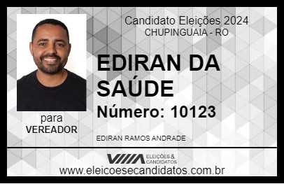 Candidato EDIRAN DA SAÚDE 2024 - CHUPINGUAIA - Eleições