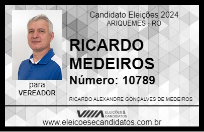 Candidato RICARDO MEDEIROS 2024 - ARIQUEMES - Eleições