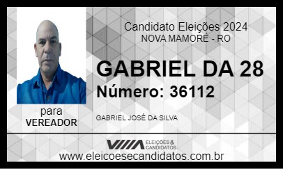 Candidato GABRIEL DA 28 2024 - NOVA MAMORÉ - Eleições