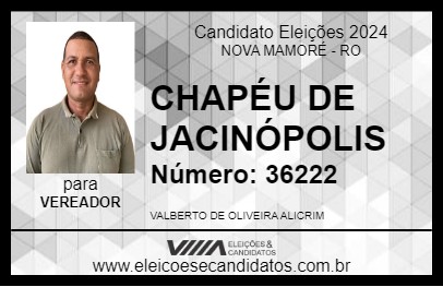 Candidato CHAPÉU DE JACINÓPOLIS 2024 - NOVA MAMORÉ - Eleições