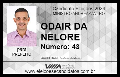 Candidato ODAIR DA NELORE 2024 - MINISTRO ANDREAZZA - Eleições