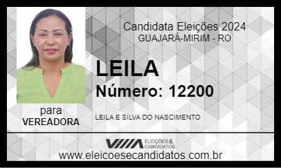 Candidato LEILA 2024 - GUAJARÁ-MIRIM - Eleições