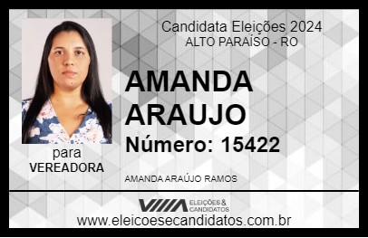 Candidato AMANDA ARAUJO 2024 - ALTO PARAÍSO - Eleições