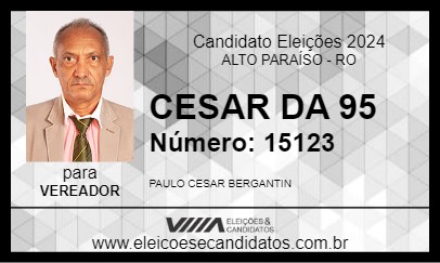 Candidato CESAR DA 95 2024 - ALTO PARAÍSO - Eleições