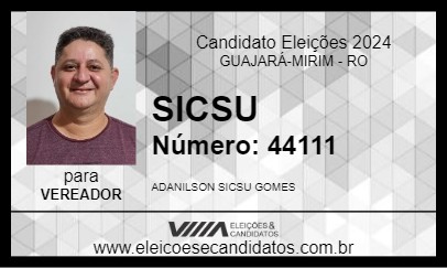 Candidato SICSU 2024 - GUAJARÁ-MIRIM - Eleições