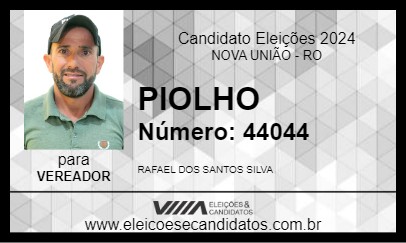 Candidato PIOLHO 2024 - NOVA UNIÃO - Eleições