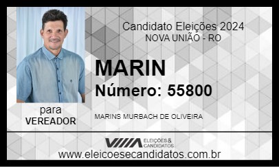 Candidato MARIN 2024 - NOVA UNIÃO - Eleições