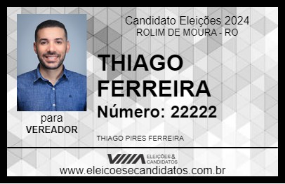 Candidato THIAGO FERREIRA 2024 - ROLIM DE MOURA - Eleições