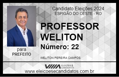 Candidato PROFESSOR WELITON 2024 - ESPIGÃO DO OESTE - Eleições