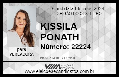 Candidato KISSILA PONATH 2024 - ESPIGÃO DO OESTE - Eleições