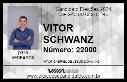 Candidato VITOR SCHWANZ 2024 - ESPIGÃO DO OESTE - Eleições