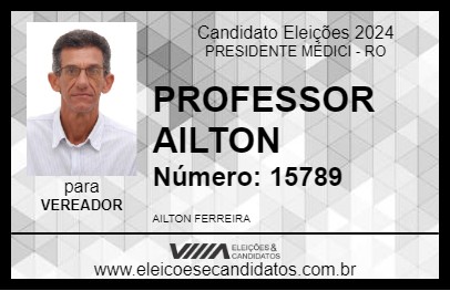 Candidato PROFESSOR AILTON 2024 - PRESIDENTE MÉDICI - Eleições