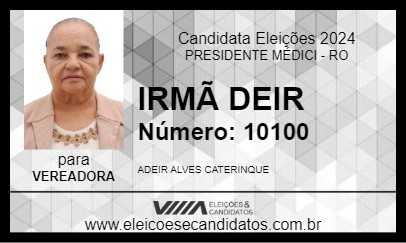 Candidato IRMÃ DEIR 2024 - PRESIDENTE MÉDICI - Eleições