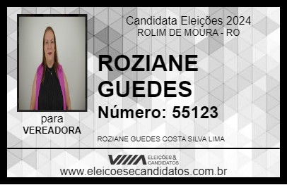 Candidato ROZIANE GUEDES 2024 - ROLIM DE MOURA - Eleições