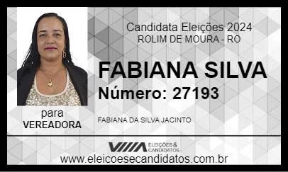 Candidato FABIANA SILVA 2024 - ROLIM DE MOURA - Eleições