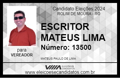 Candidato ESCRITOR MATEUS LIMA 2024 - ROLIM DE MOURA - Eleições