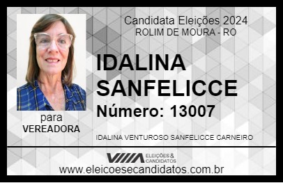 Candidato IDALINA SANFELICCE 2024 - ROLIM DE MOURA - Eleições