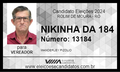 Candidato NIKINHA DA 184 2024 - ROLIM DE MOURA - Eleições