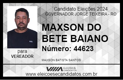 Candidato MAXSON DO BETE BAIANO 2024 - GOVERNADOR JORGE TEIXEIRA - Eleições