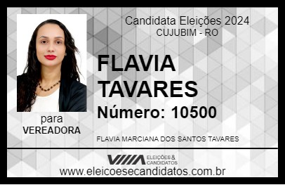 Candidato FLAVIA TAVARES 2024 - CUJUBIM - Eleições