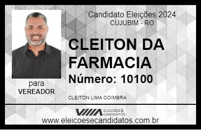 Candidato CLEITON DA FARMACIA 2024 - CUJUBIM - Eleições