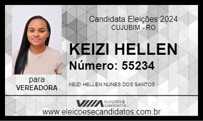 Candidato KEIZI HELLEN 2024 - CUJUBIM - Eleições