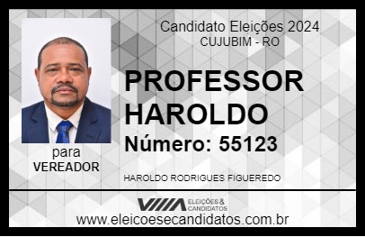 Candidato PROFESSOR HAROLDO 2024 - CUJUBIM - Eleições