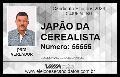 Candidato JAPÃO DA CEREALISTA 2024 - CUJUBIM - Eleições