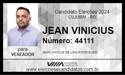 Candidato JEAN VINICIUS 2024 - CUJUBIM - Eleições