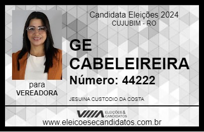 Candidato GE CABELEIREIRA 2024 - CUJUBIM - Eleições