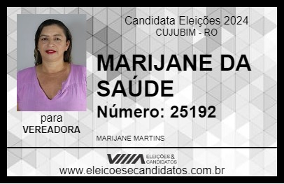 Candidato MARIJANE DA SAÚDE 2024 - CUJUBIM - Eleições