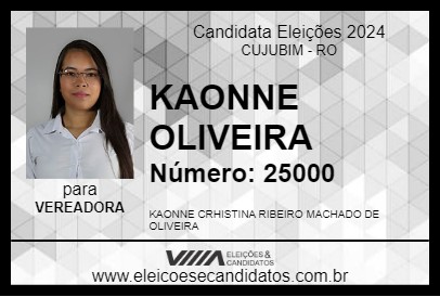 Candidato KAONNE OLIVEIRA 2024 - CUJUBIM - Eleições