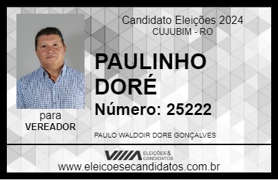 Candidato PAULINHO DORÉ 2024 - CUJUBIM - Eleições