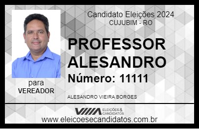 Candidato PROFESSOR ALESANDRO 2024 - CUJUBIM - Eleições