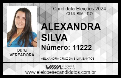 Candidato ALEXANDRA SILVA 2024 - CUJUBIM - Eleições