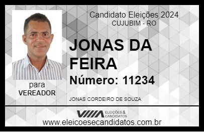 Candidato JONAS DA FEIRA 2024 - CUJUBIM - Eleições