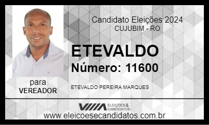 Candidato ETEVALDO 2024 - CUJUBIM - Eleições