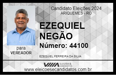 Candidato EZEQUIEL NEGÃO 2024 - ARIQUEMES - Eleições