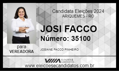 Candidato JOSI FACCO 2024 - ARIQUEMES - Eleições