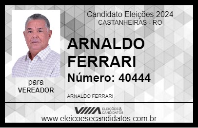 Candidato ARNALDO FERRARI 2024 - CASTANHEIRAS - Eleições