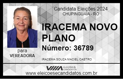 Candidato IRACEMA NOVO PLANO 2024 - CHUPINGUAIA - Eleições