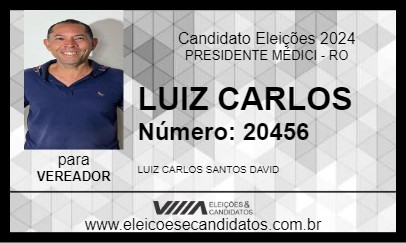 Candidato LUIZ CARLOS 2024 - PRESIDENTE MÉDICI - Eleições