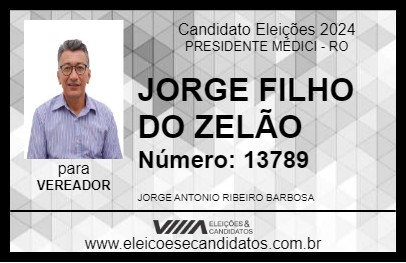 Candidato JORGE FILHO DO ZELÃO 2024 - PRESIDENTE MÉDICI - Eleições