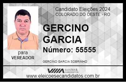 Candidato GERCINO GARCIA 2024 - COLORADO DO OESTE - Eleições