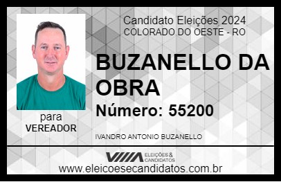 Candidato BUZANELLO DA OBRA 2024 - COLORADO DO OESTE - Eleições